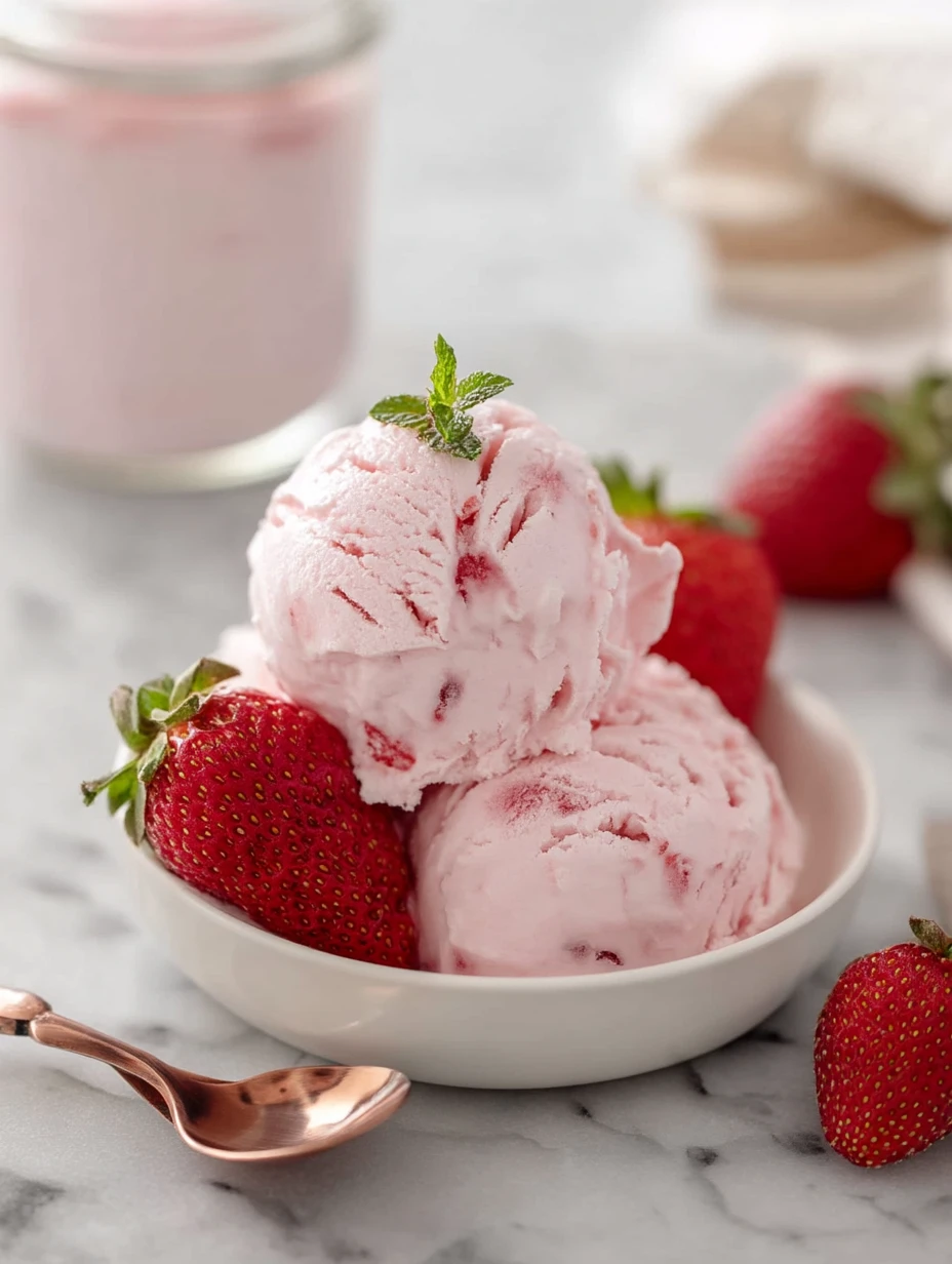 Strawberry Cottage Cheese Ice Cream