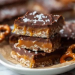No Bake Salted Caramel Pretzel Bars
