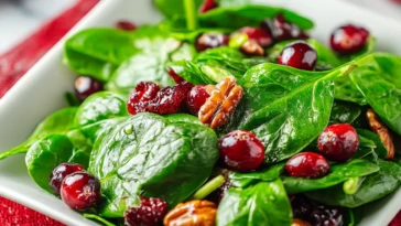 Delicious Christmas Cranberry Spinach Salad