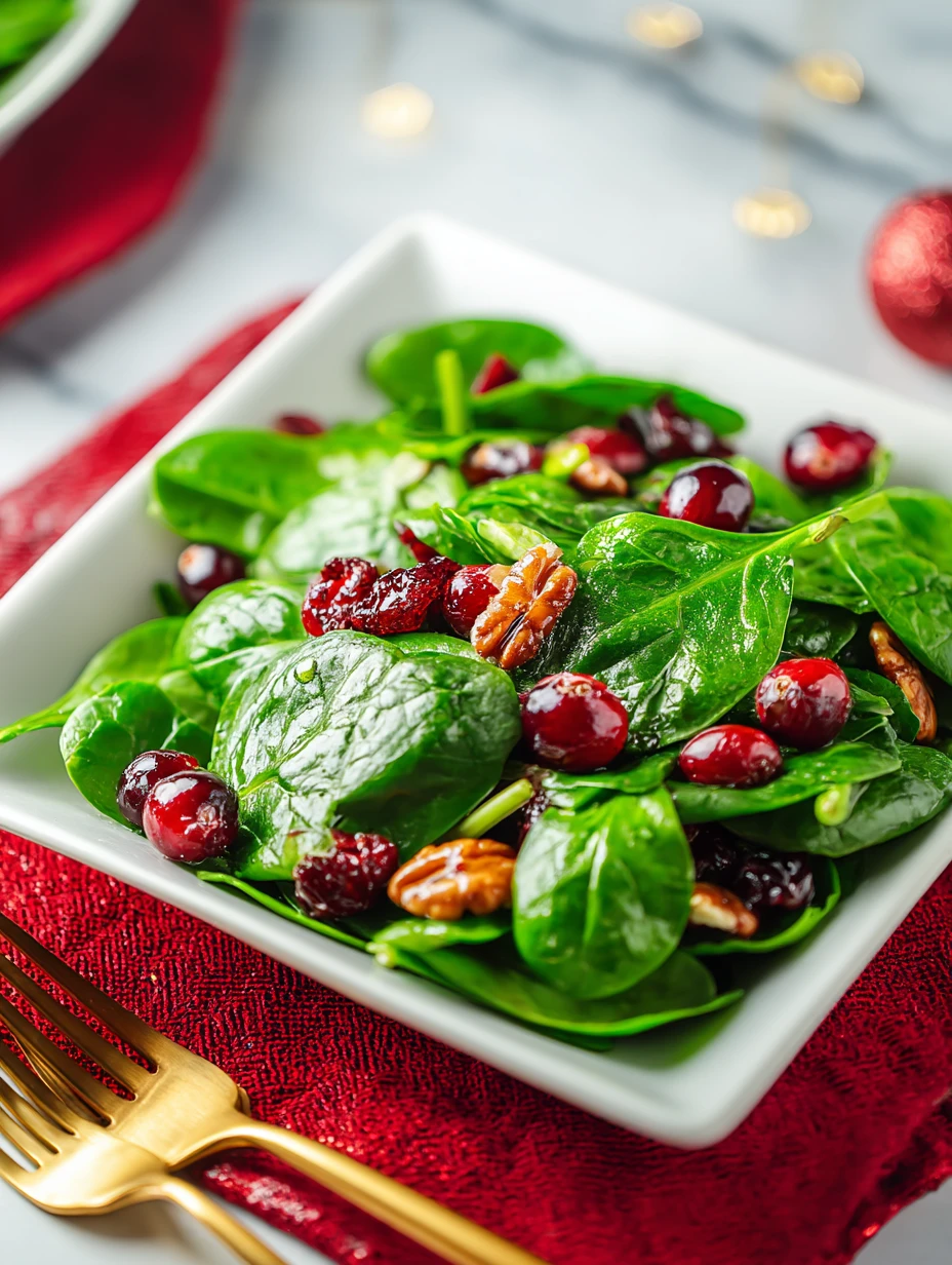Delicious Christmas Cranberry Spinach Salad