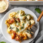 Cheesy Chicken Tortellini Bake for Two