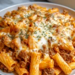 Beef Rigatoni Cheese Bake