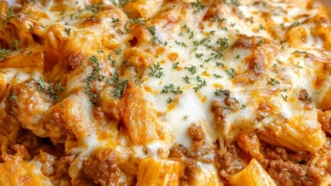 Beef Rigatoni Cheese Bake