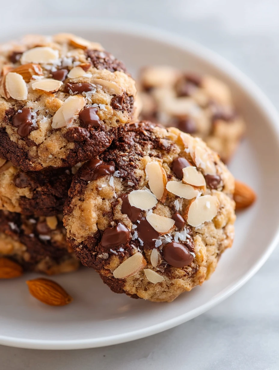 Chocolate Coconut Cookies with Almonds