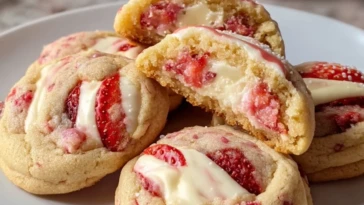 Strawberry Cheesecake Stuffed Cookies