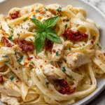 Fettuccine Alfredo with Chicken and Sundried Tomatoes