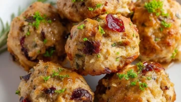 Cranberry Turkey Stuffing Balls