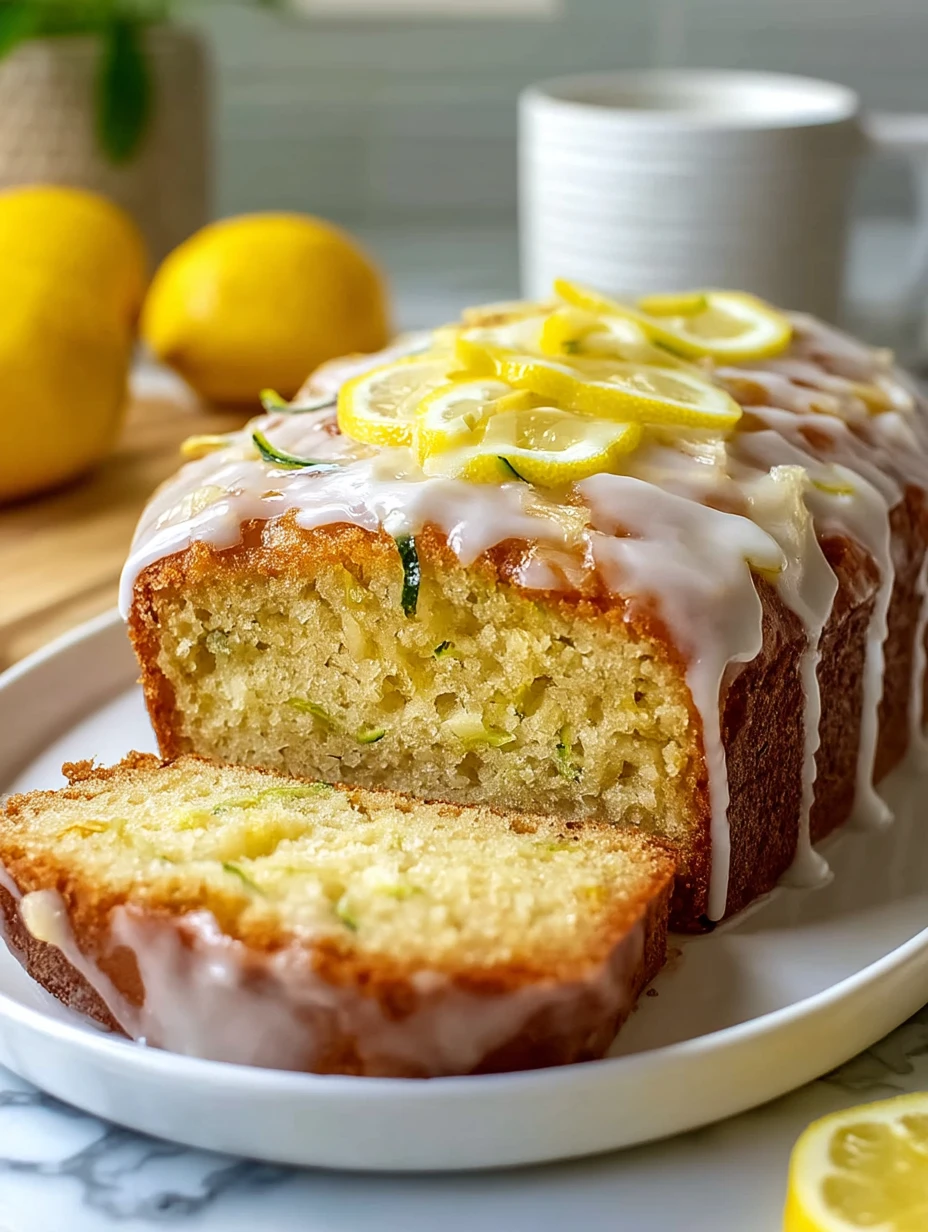 Moist Lemon Zucchini Cake with Sweet Glaze