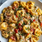 The Best Loaded Cajun Alfredo Tortellini Skillet Recipe