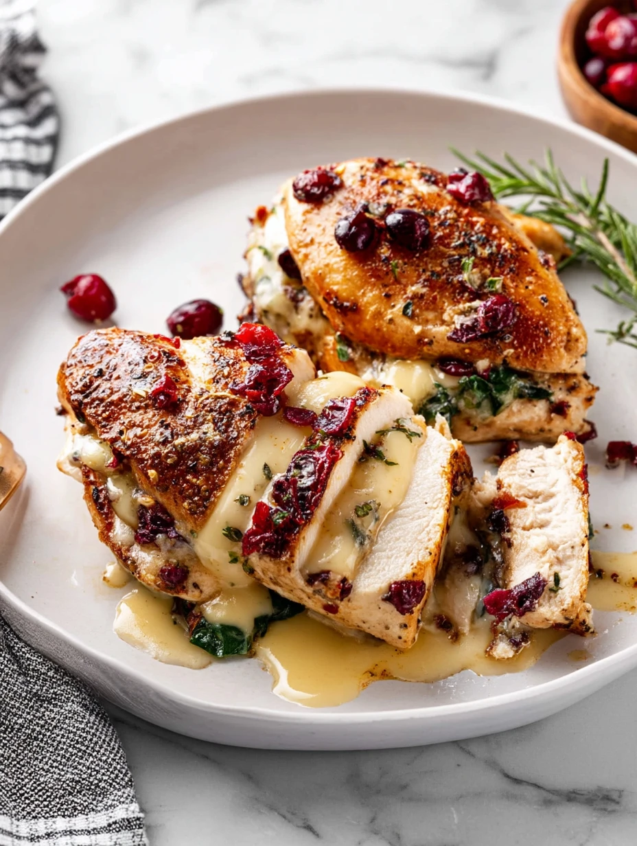 Cranberry Brie Stuffed Chicken Breasts