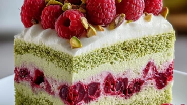 Heavenly Pistachio Raspberry Dream Cake