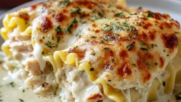 Easy Chicken Alfredo Lasagna Rolls