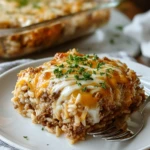 French Onion Ground Beef Rice Casserole
