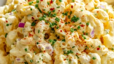 Creamy Deviled Egg Macaroni Salad