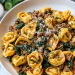 Savory Garlic Butter Beef and Spinach Tortellini