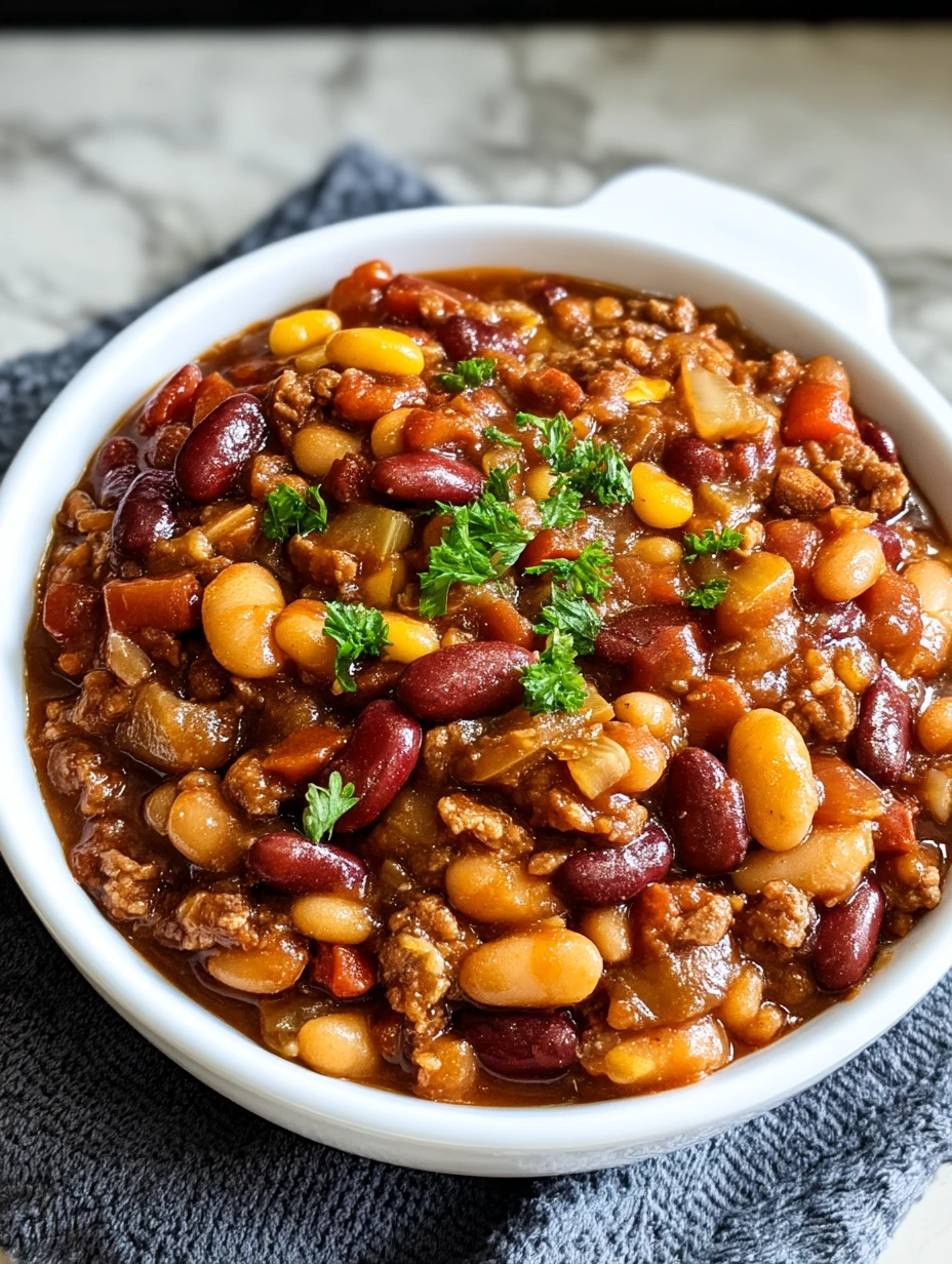 Hearty Slow Cooker Cowboy Beans