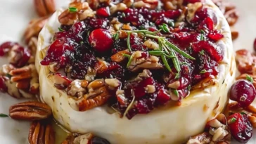 Easy Cranberry Pecan Baked Brie