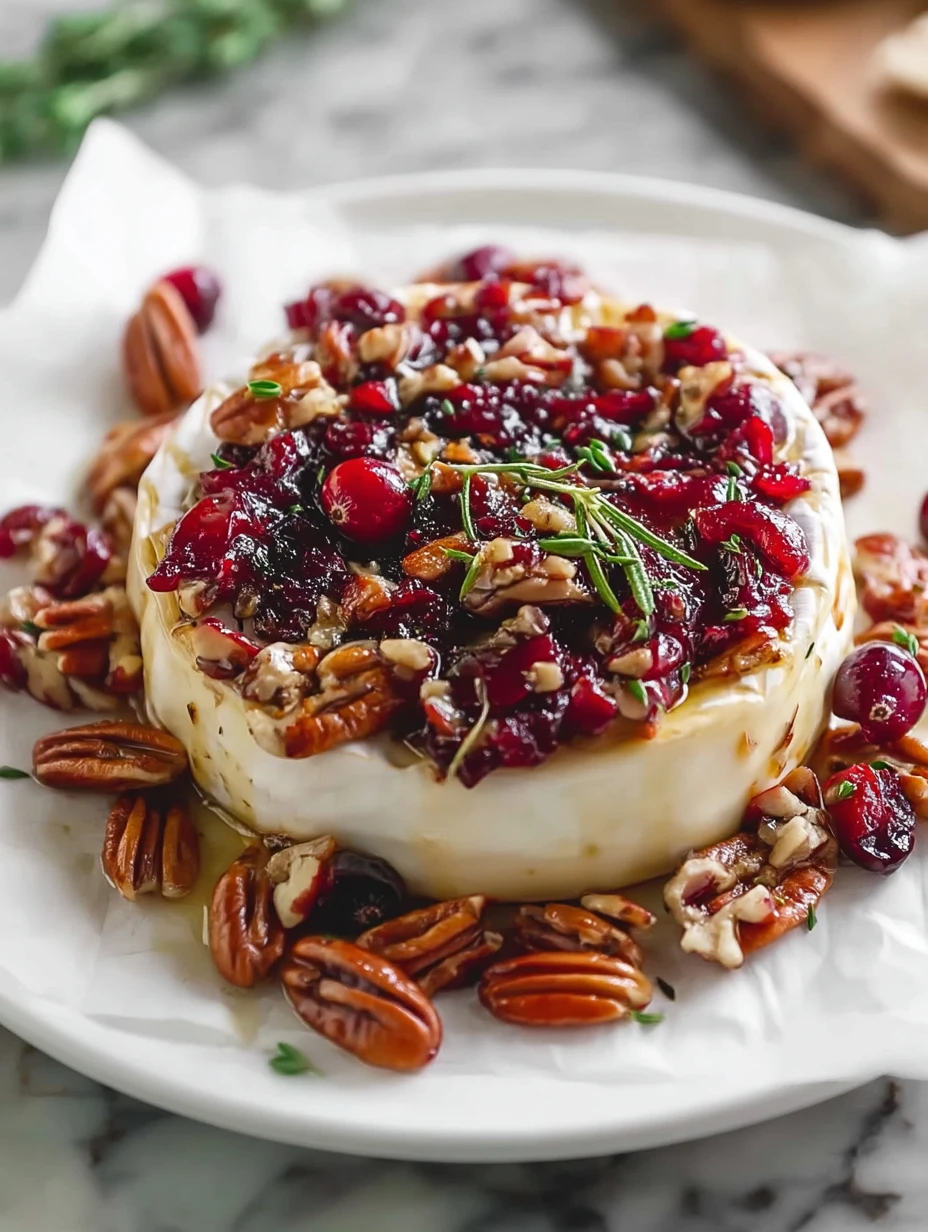Easy Cranberry Pecan Baked Brie