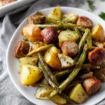 One Pan Sausage Green Beans and Potatoes
