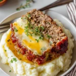 Meatloaf with Mashed Potatoes and Cheese