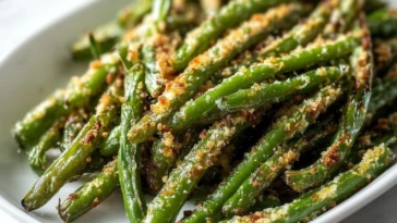 Crispy Parmesan Roasted Green Beans