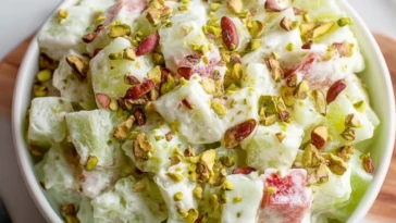 Traditional Watergate Fruit Salad with Pistachios
