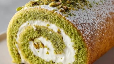 Pistachio Roll Cake