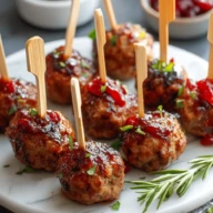 Easy Mini Meatball Skewers