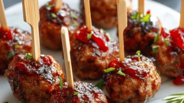 Easy Mini Meatball Skewers