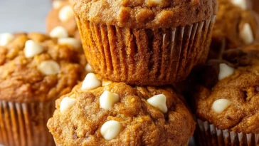 Moist Pumpkin White Chocolate Chip Muffins