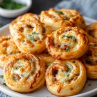 Cheesy Puff Pastry Sausage Pinwheels