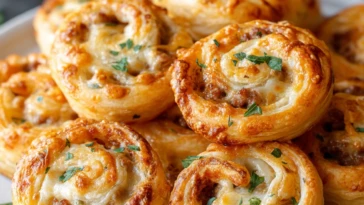 Cheesy Puff Pastry Sausage Pinwheels