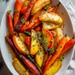 Sweet & Savory Maple Dijon Roasted Apples and Carrots