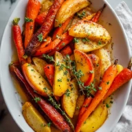 Sweet & Savory Maple Dijon Roasted Apples and Carrots