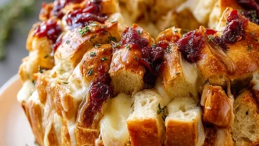Pull-Apart Sourdough Brie and Cranberry Bread