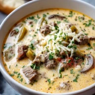 Creamy Philly Cheese Steak Soup