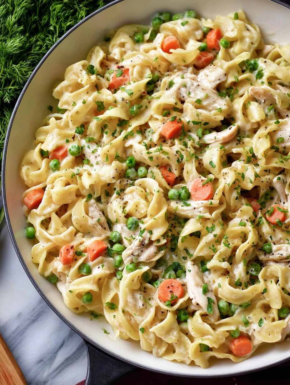 Best Chicken Pot Pie Noodles