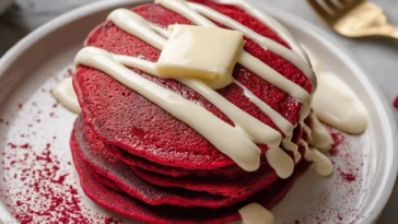 Red Velvet Pancakes For A Sweet Valentine’s Breakfast
