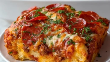 Chopped Biscuit Pizza Casserole