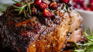 Cranberry Balsamic Ribeye Roast