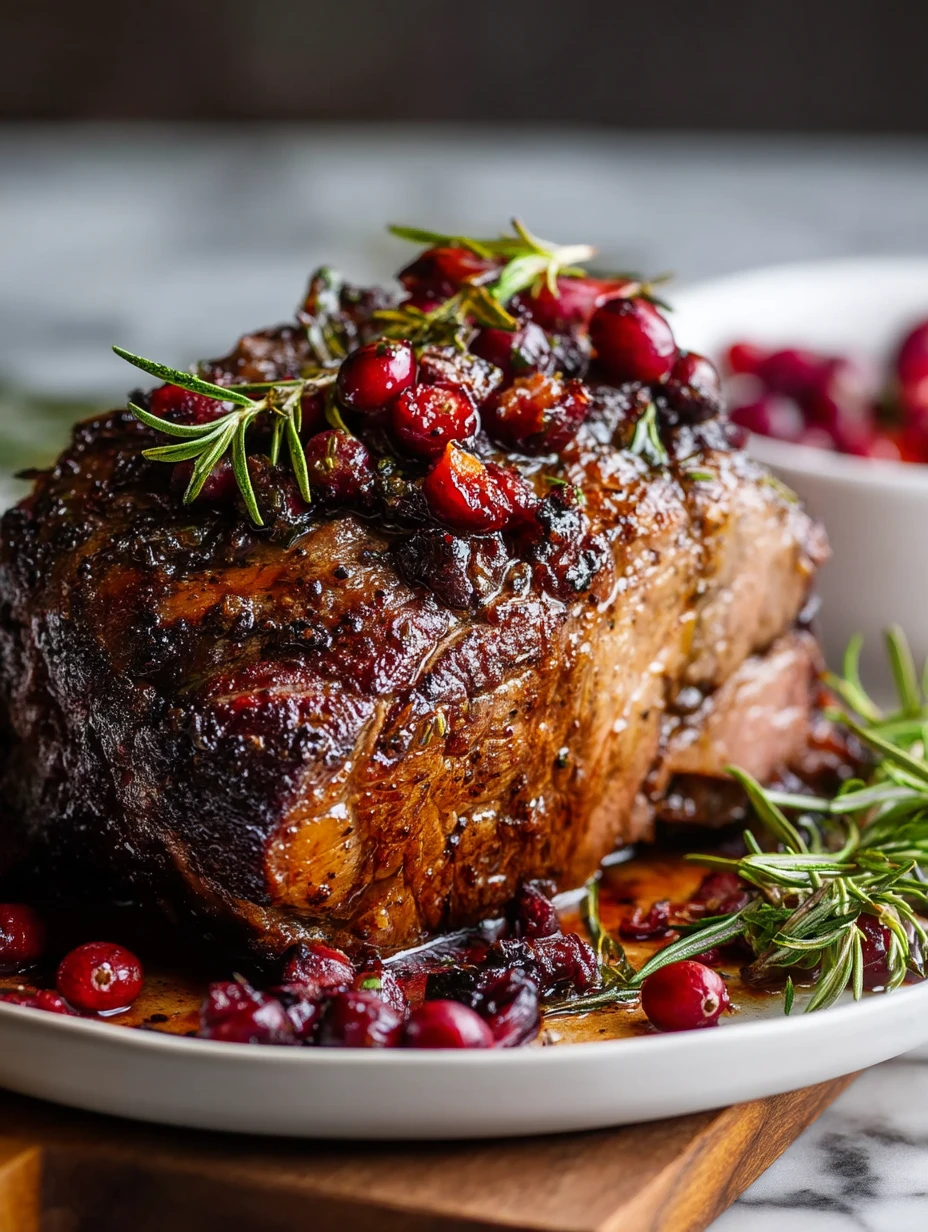 Cranberry Balsamic Ribeye Roast