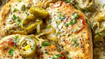 Flavorful Creamy Pepperoncini Chicken Skillet