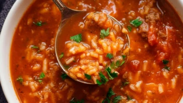 Hearty Tomato Rice Soup