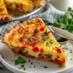 Irresistible Roasted Red Pepper And Sausage Quiche