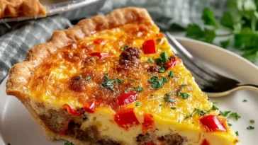 Irresistible Roasted Red Pepper And Sausage Quiche