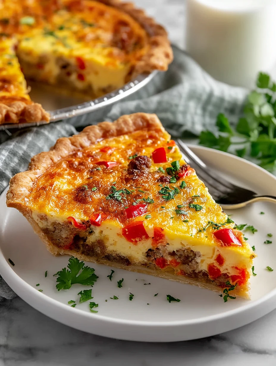Irresistible Roasted Red Pepper And Sausage Quiche