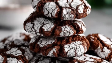 Perfect Double Chocolate Crinkle Cookies