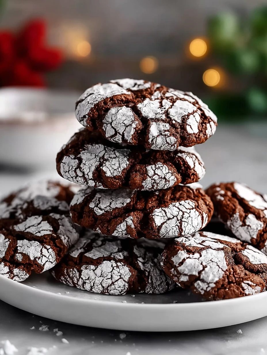 Perfect Double Chocolate Crinkle Cookies