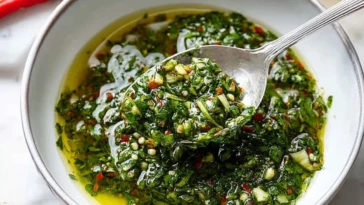Classic Chimichurri Sauce with Herbs & Garlic