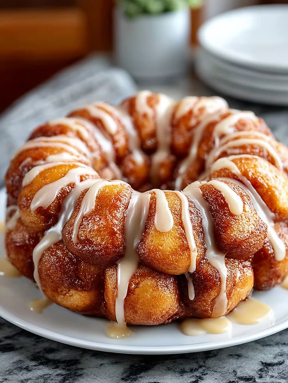Easy Homemade Monkey Bread With Vanilla Glaze
